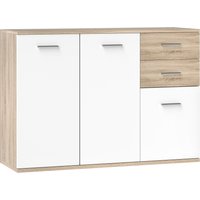 HOMCOM Sideboard Wohnzimmer, Aufbewahrungsmöbel mit 2 Schubladen, 3 Türen und höhenverstellbarem Einlegeboden, zeitgenössischer Stil, Sideboard für Esszimmer un