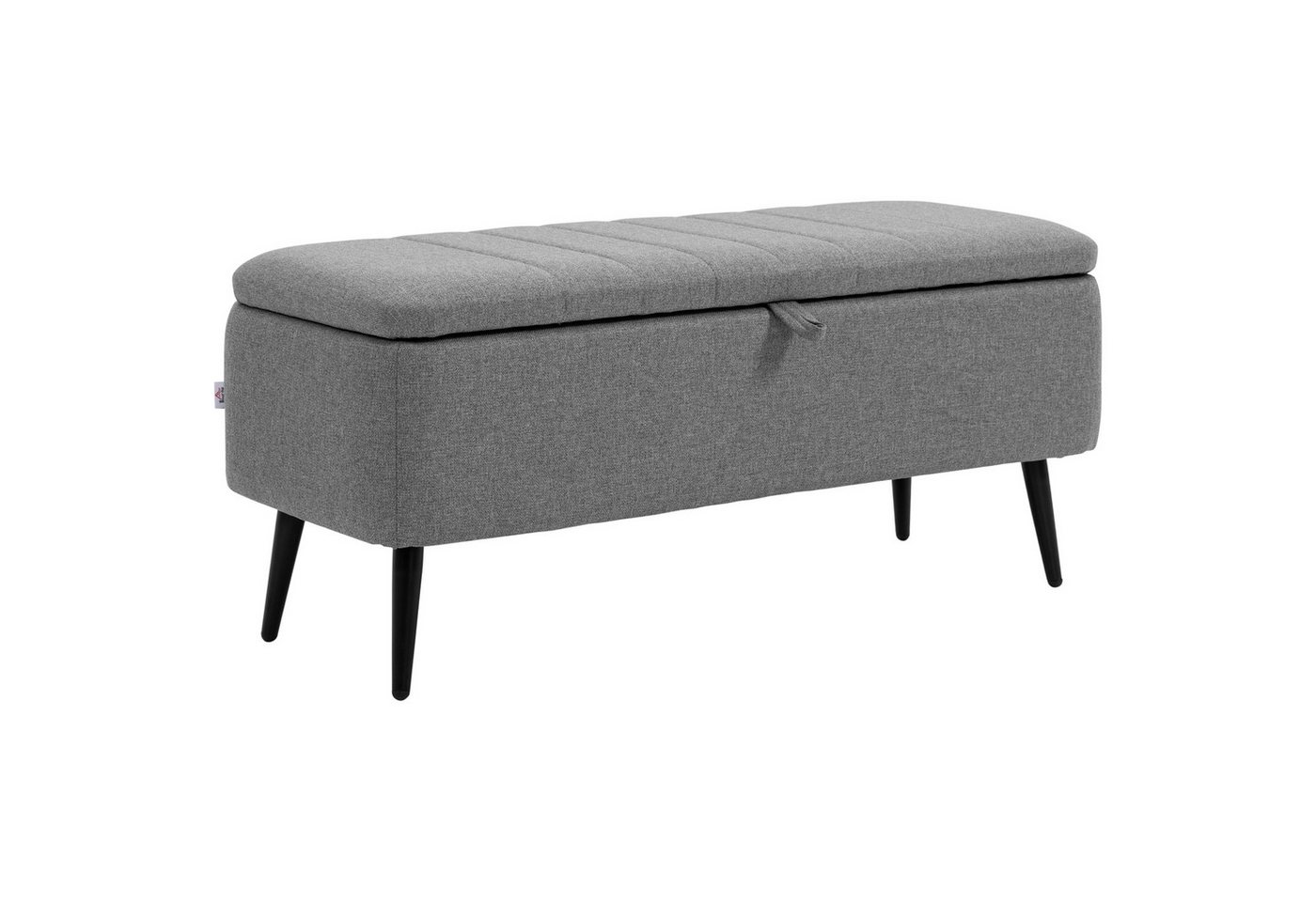HOMCOM Sitzbank Sitzbank mit Stauraum, Polsterbank mit Leinenoptik (Sitztruhe, 1-St., Polsterbank mit Leinenoptik), für Wohnzimmer Schlafzimmer Flur 102 x 40 x  – Bild 2 von 5