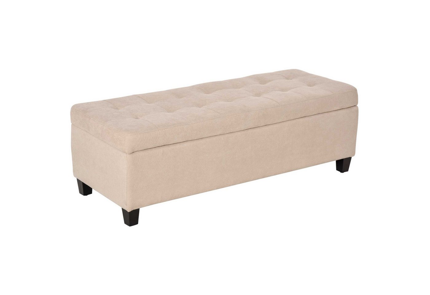 HOMCOM Sitzbank Truhenbank, Aufbewahrungsbank, Schlafzimmer, 125 x 49 x 41,5 cm (Bettbank, 1-St., Polsterbank), für Wohnzimmer, Beige – Bild 2 von 5