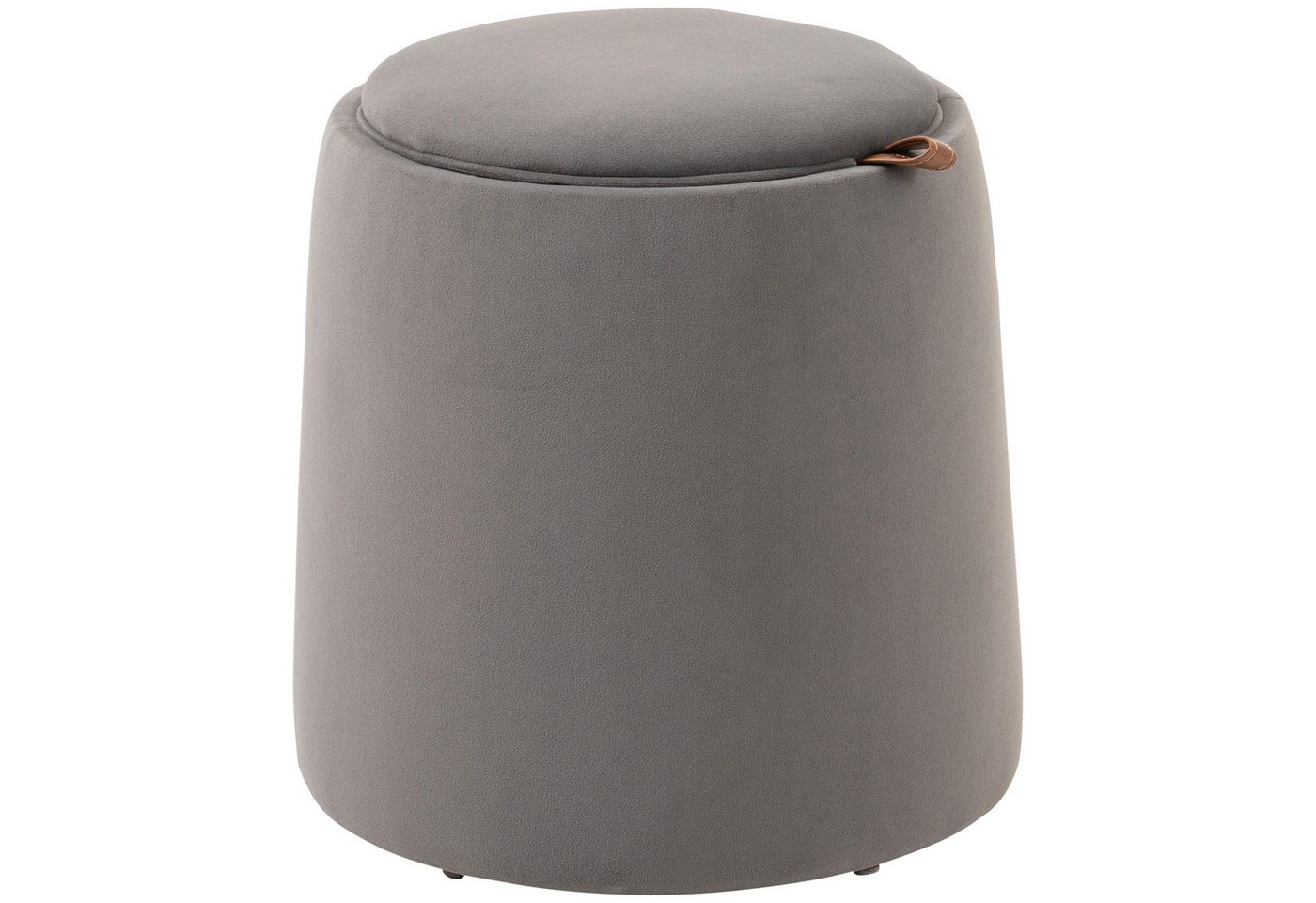 HOMCOM Sitzhocker 2-in-1 Hocker mit Deckel, Ottomane mit Samtoptik (Polsterhocker, 1 St., Sitzhocker), Dunkelgrau Ø44 x 47,5 cm – Bild 2 von 5