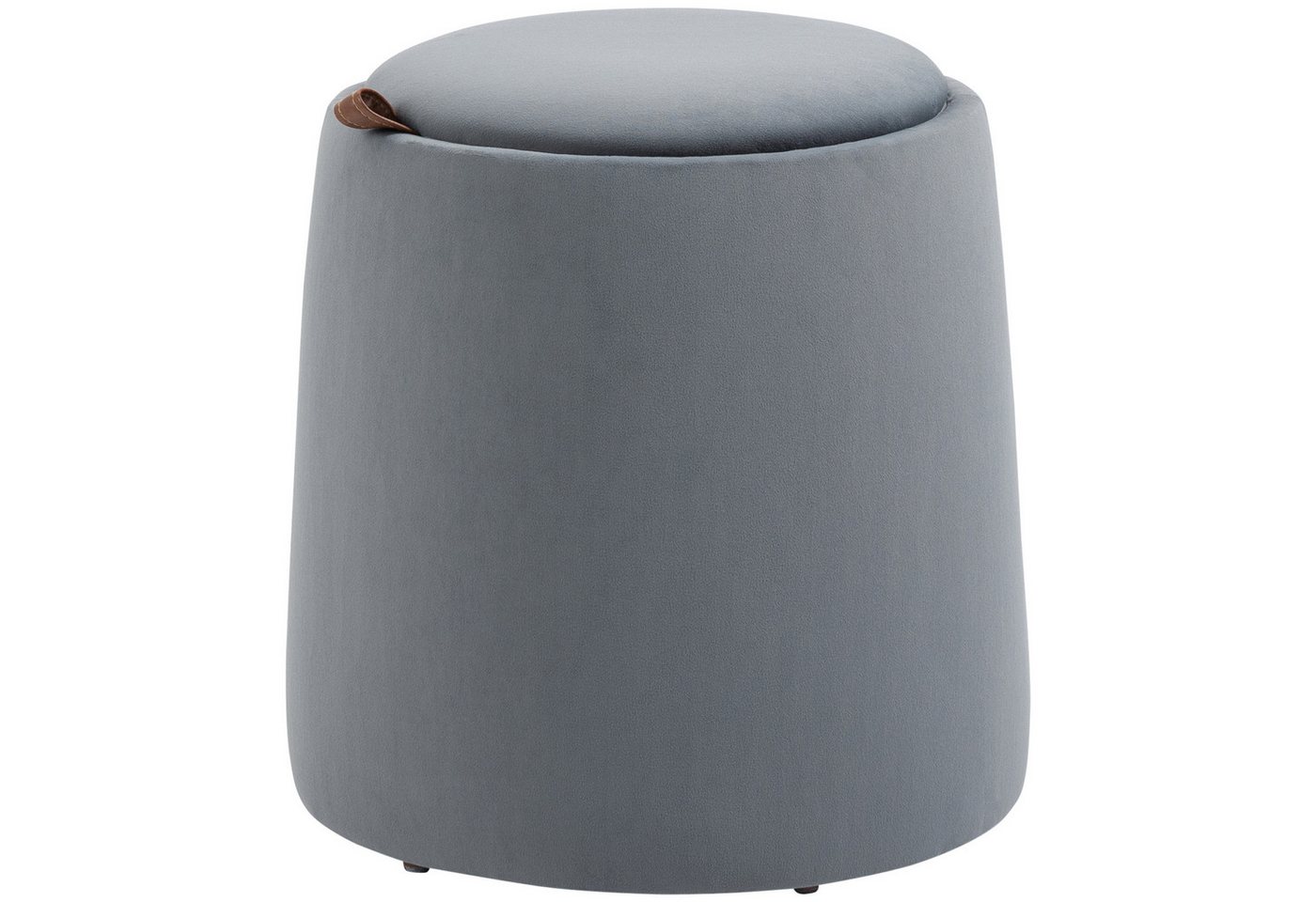 HOMCOM Sitzhocker 2-in-1 Hocker mit Deckel, Ottomane mit Samtoptik (Polsterhocker, 1 St., Sitzhocker), Grau Ø44 x 47,5 cm – Bild 2 von 5