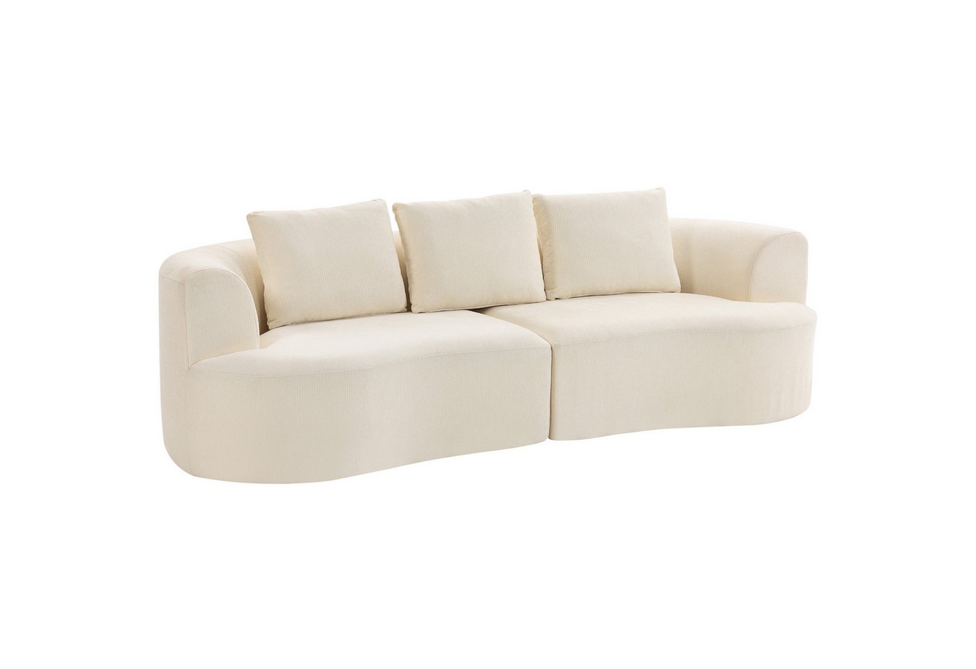 HOMCOM Sofa 3-Sitzer Loungesofa, 260cm Couch im Wolken-Design mit 3 Lendenkissen, Gepolstert Loungesofa 1 Teile, Kompressionssofa, moderne Optik, inklusive Kiss – Bild 2 von 5