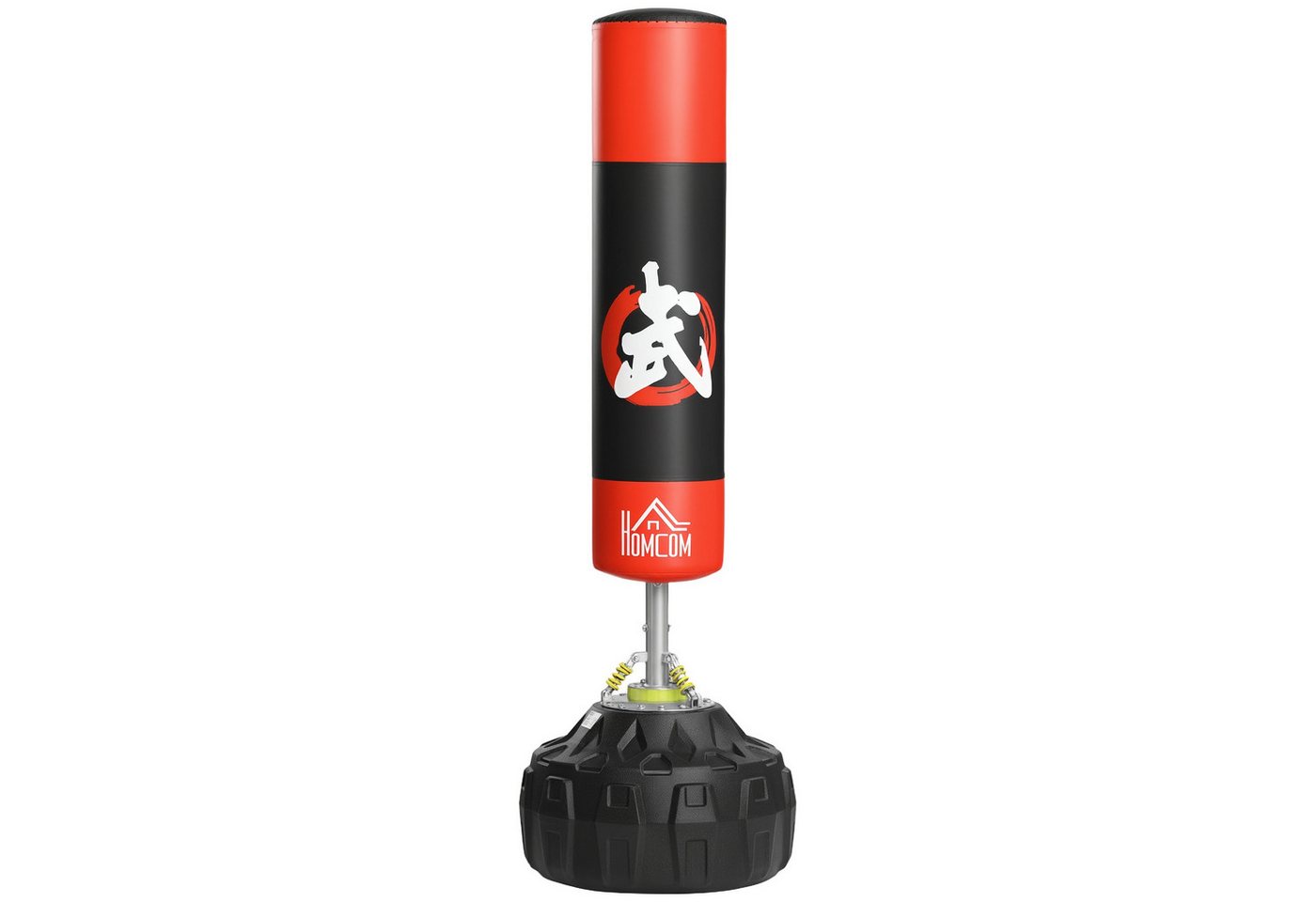 HOMCOM Standboxsack Erwachsene Freistehender Boxtrainingsgerät Training mit Saugfuß (Boxassistent, 1-tlg., Boxpartner), Schwarz+Rot, 60x60x180 cm – Bild 2 von 5