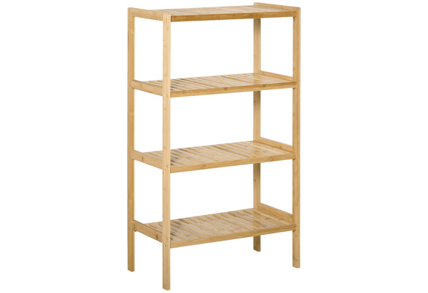 HOMCOM Standregal Badregal mit 4 Ebenen, Bambusregal, Küchenregal, für Bad Küche Wohnzimmer Schlafzimmer 1-tlg., Bambus Natur 62 x 33 x 112 cm – Bild 2 von 5
