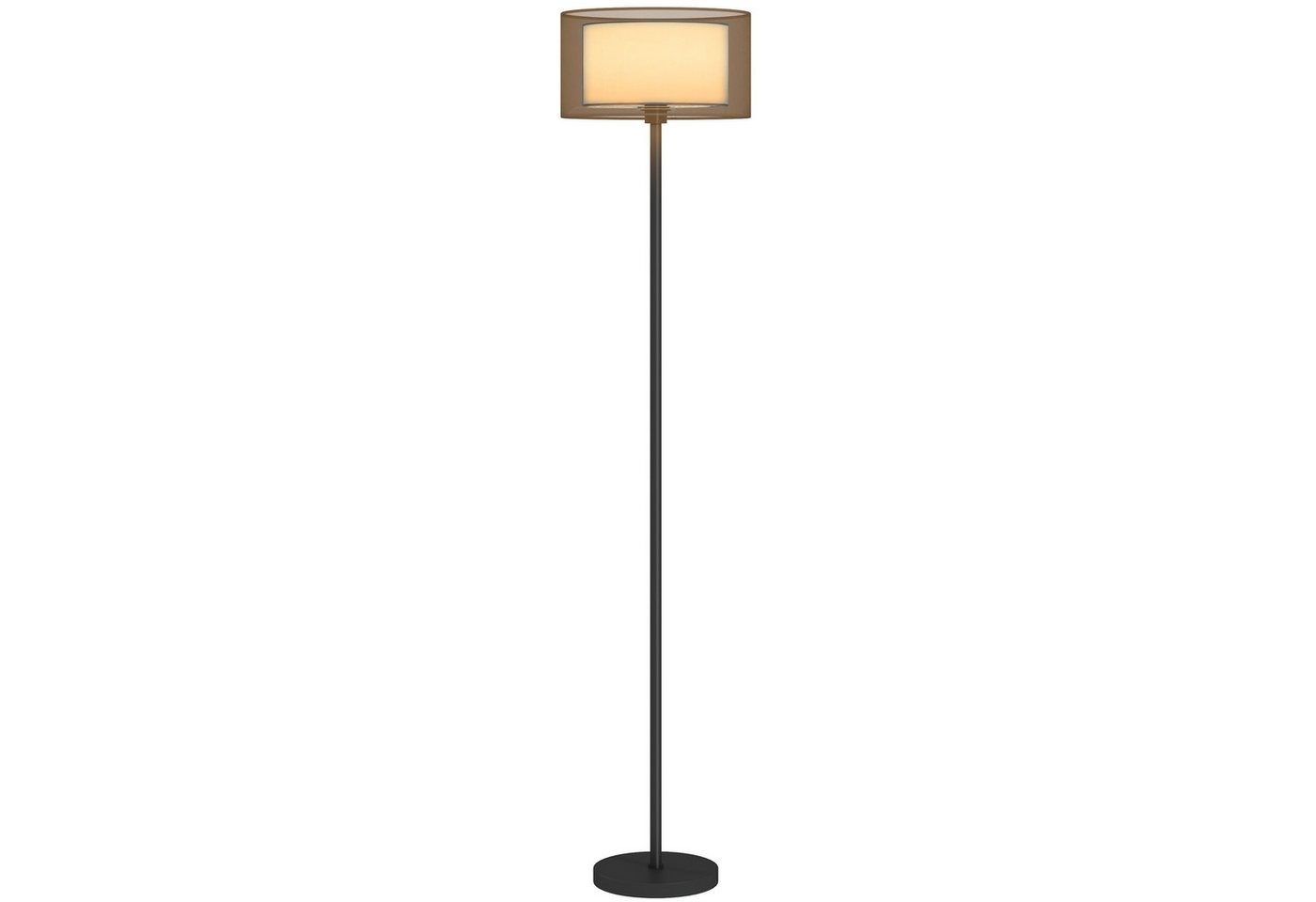 HOMCOM Stehlampe moderne Lampe mit Stoffschirm, Fußschalter, ohne Leuchtmittel, für Schlafzimmer, Wohnzimmer, 33 x 33 x 152,5 cm – Bild 2 von 5