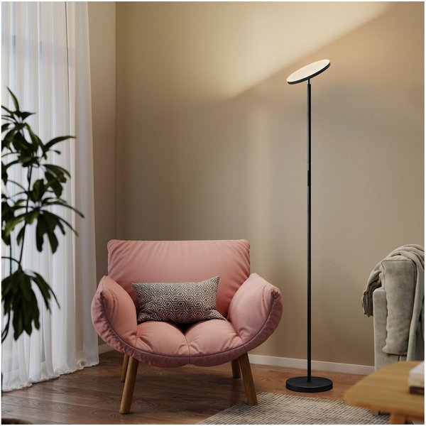 HOMCOM Stehlampe RGB dimmbare Uplighter Lampe, Dimmfunktion, LED fest integriert, Farbwechsler, Warmweiß, Kaltweiß, Neutralweiß, Deckenfluter, dimmbar, RGB