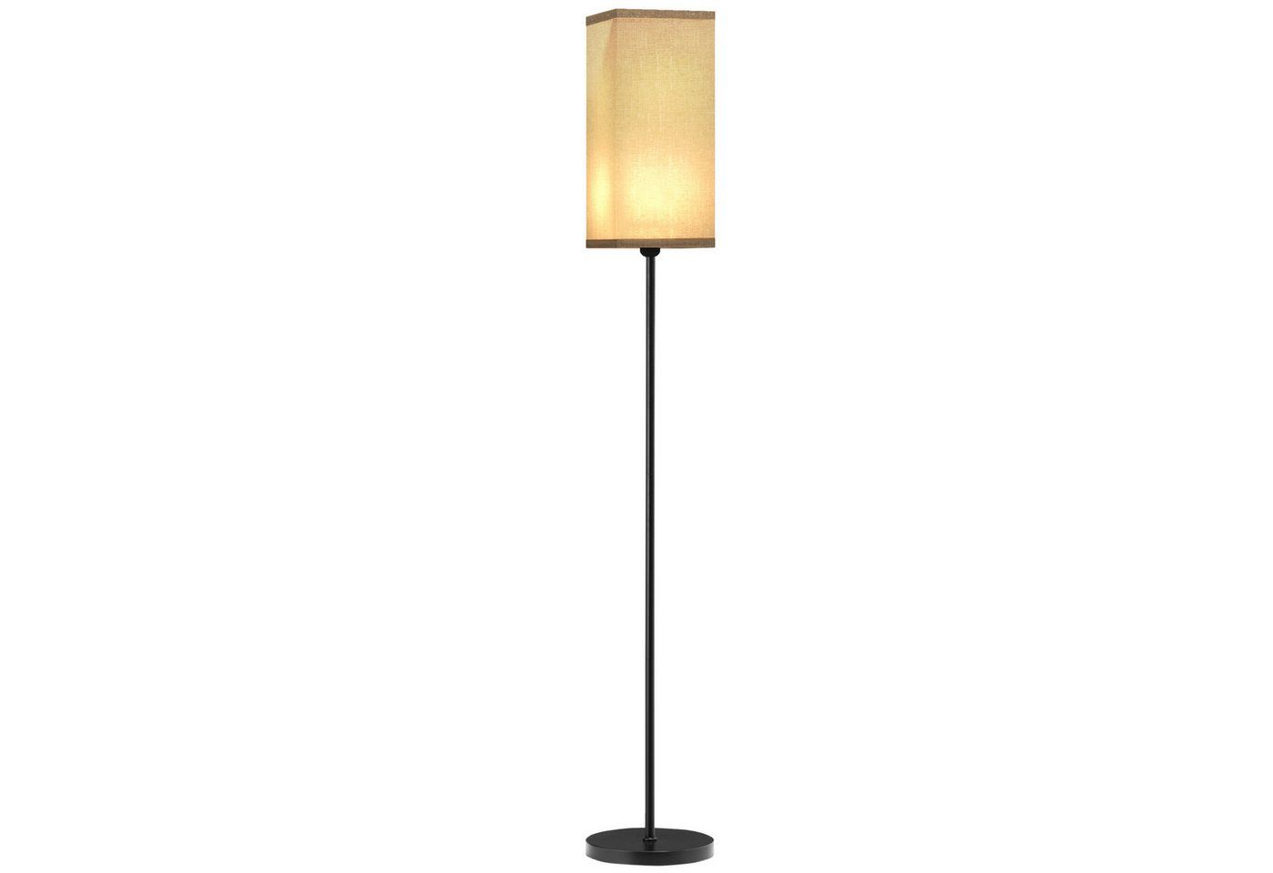 HOMCOM Stehlampe Stehleuchte mit Leinenoptik moderne Standlampe mit Fußschalter, ohne Leuchtmittel, für Wohnzimmer, Schlafzimmer, exkl.Glühbirne, Schwarz – Bild 2 von 5
