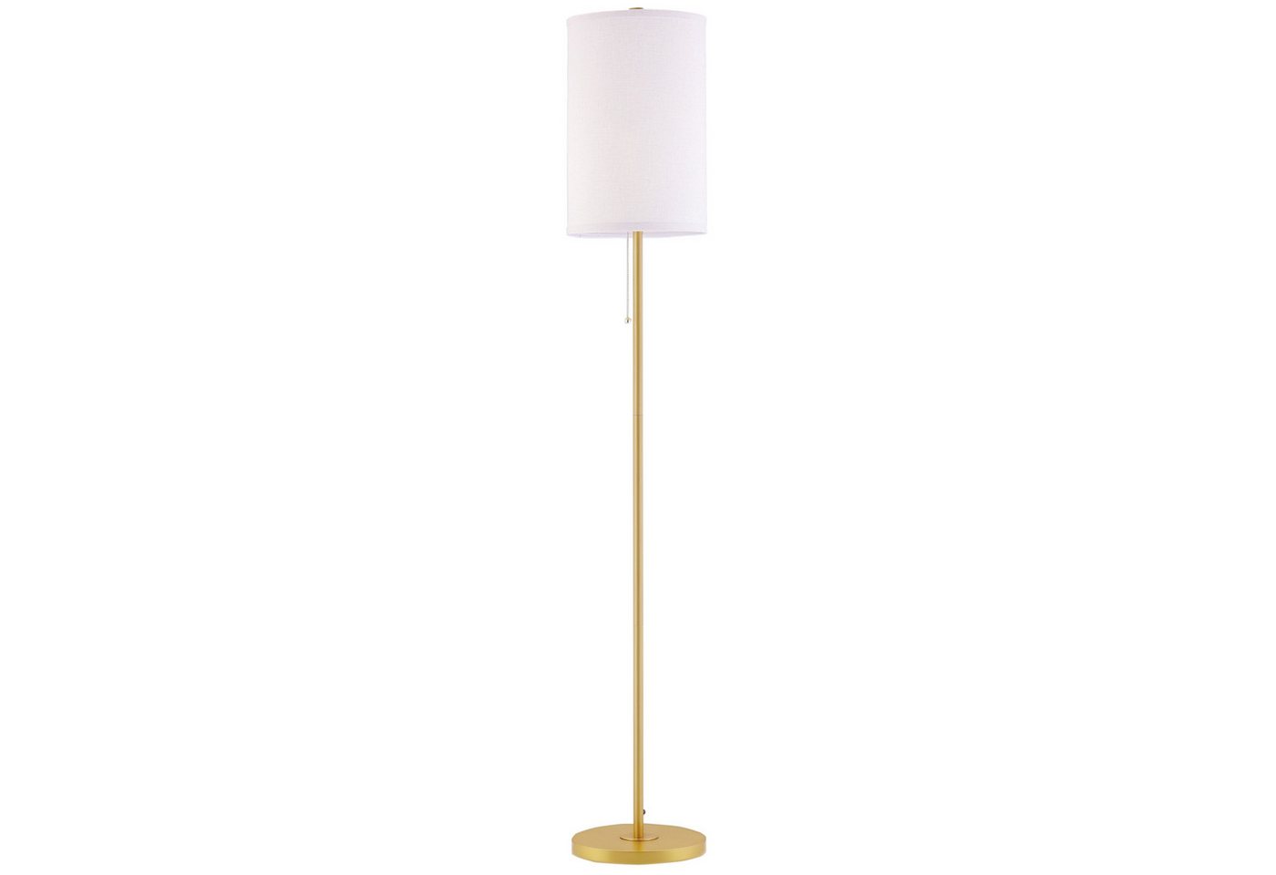 HOMCOM Stehlampe Wohnzimmer Stehleuchte mit Leinen Lampenschirm, exkl. Glühbirne, Ein-,Ausschalter, ohne Leuchtmittel, mit Stahlständer, E27 Fassung Standlampe  – Bild 2 von 5