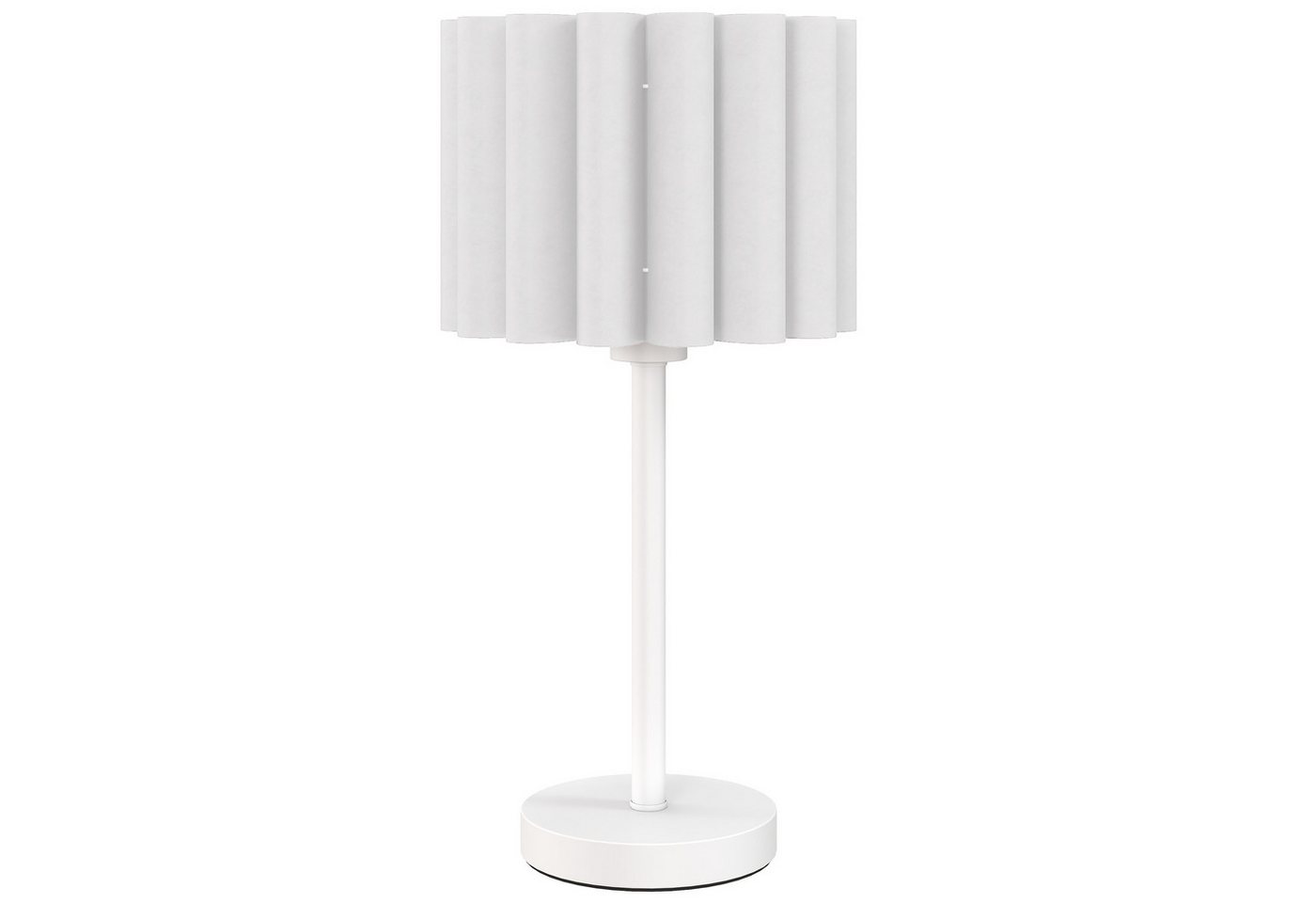 HOMCOM Tischleuchte Tischlampe, mit Wellen-Lampenschirm, E27-Fassung, Nachttischlampe, Dekoration, exkl. Glühbirne, für Wohnzimmer, Spielzimmer, Weiß – Bild 2 von 5