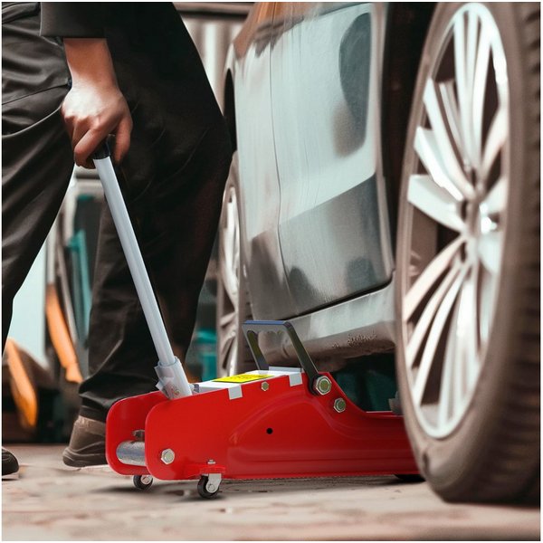 HOMCOM Wagenheber Hydraulisch Tragkraft bis 2,5t mit 360° Rollen Heber für PKW SUV, max. Hubhöhe: 38 cm, Rangierwagenheber, 1-tlg., Wagenheber für Auto