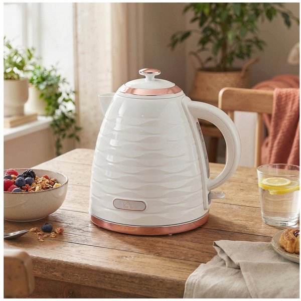 HOMCOM Wasserkocher Schnellkochfunktion, BPA-frei, Wasserkocher, 360° Drehbasis, 1.7 l, 2200 W, Kalkfilter, automatische Abschaltung, Trockenlaufschutz