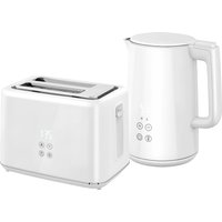 HOMCOM Wasserkocher Toaster Set 1,5L Wasserkocher 2 Toastscheiben 2200W Frühstücksset mit 7 Bräunungsstufen, Auftau- & Aufwärmfunktion, automatischer Abschaltun