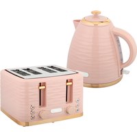 HOMCOM Wasserkocher Toaster Set Frühstück-Set mit 1,7L Wasserkocher, 4 Scheiben Toaster, 2200 W, 7 Bräunungsstufen, Auftauen, Aufwärmen und Krümelfach, UK Otter