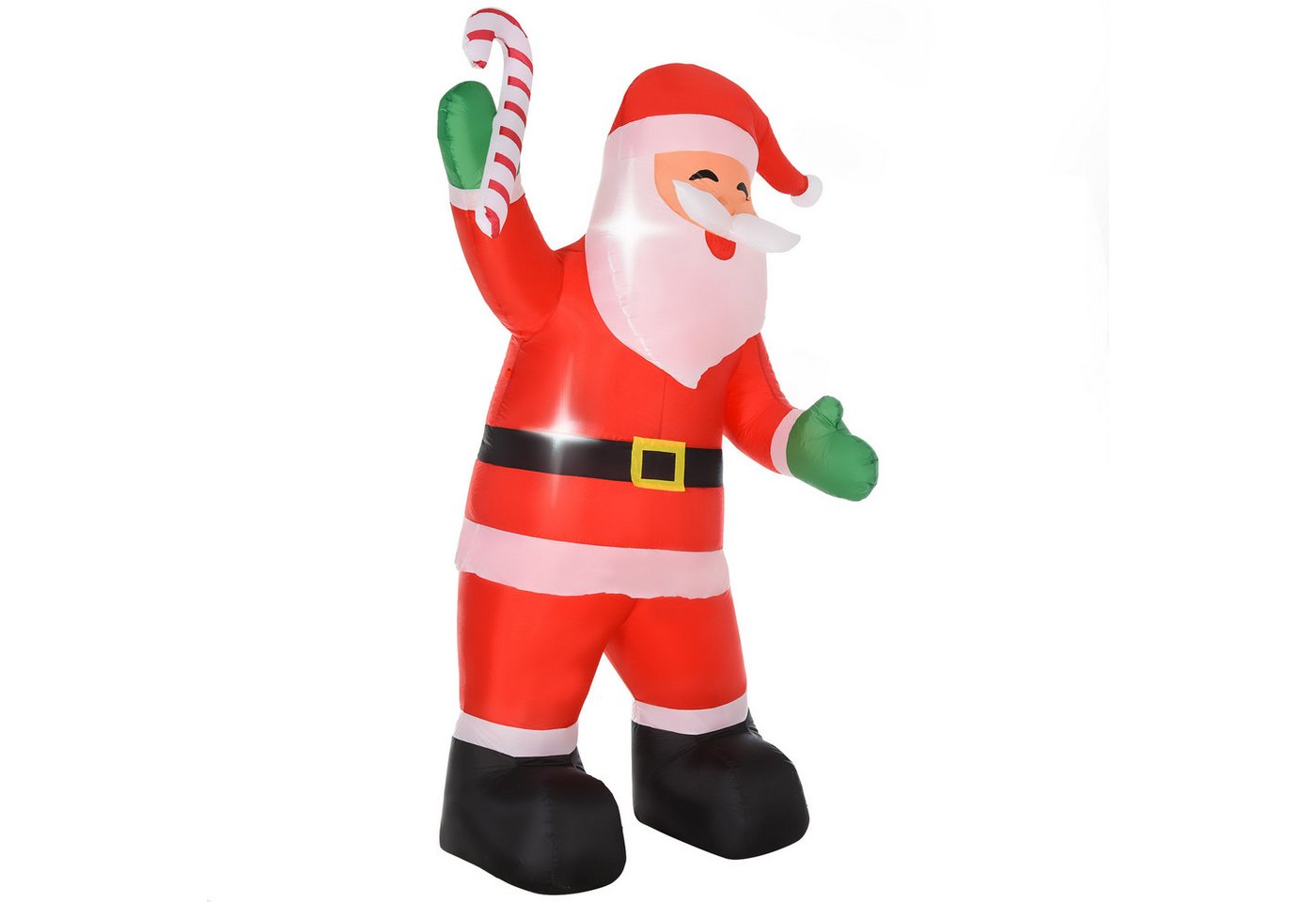 HOMCOM Weihnachtsfigur selbstaufblasend Gartendeko mit LED-Beleuchtung, Zuckerstange (2,4 m Weihnachtsmann, 1 St., Aufblasbar Weihnachtsdeko), Weihnachtsbeleuch – Bild 2 von 5