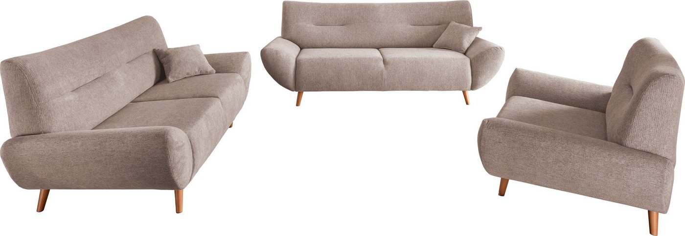 Home affaire 2-Sitzer Drago, komfortable Wellenunterfederung, Breite 173cm, bodenfrei, frei im Raum stellbar, inkl. 1 Zierkissen – Bild 4 von 5