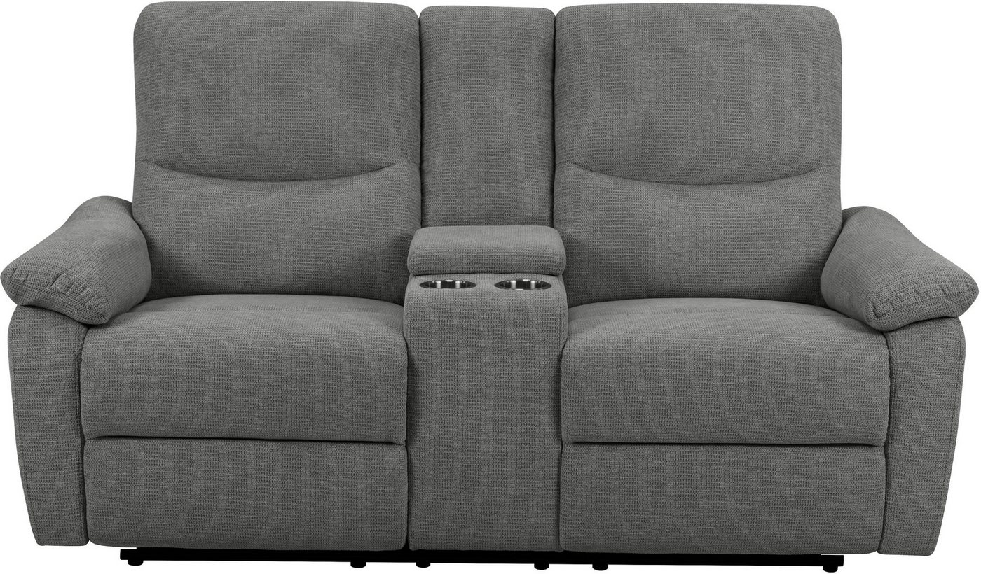 Home affaire 2-Sitzer ODILON, 2er-Kinosofa, TV-Sessel, Mulitmedia-Sofa, Struktur, USB A/C, Relaxfunktion manuell u. elektrisch, Getränkehalter, Staufach – Bild 2 von 5