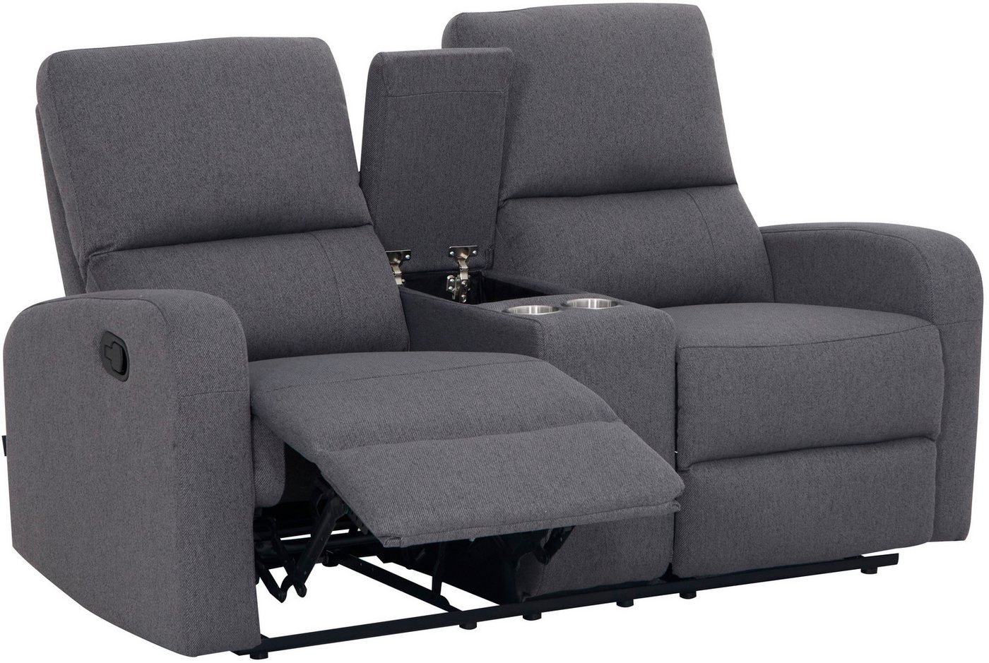 Home affaire 2-Sitzer TOURNAY, 2er-Kinosofa, Liegesofa, TV-Sessel, Multimedia-Sofa, mit manueller Relaxfunktion, Getränkehalter, Staufach – Bild 2 von 5