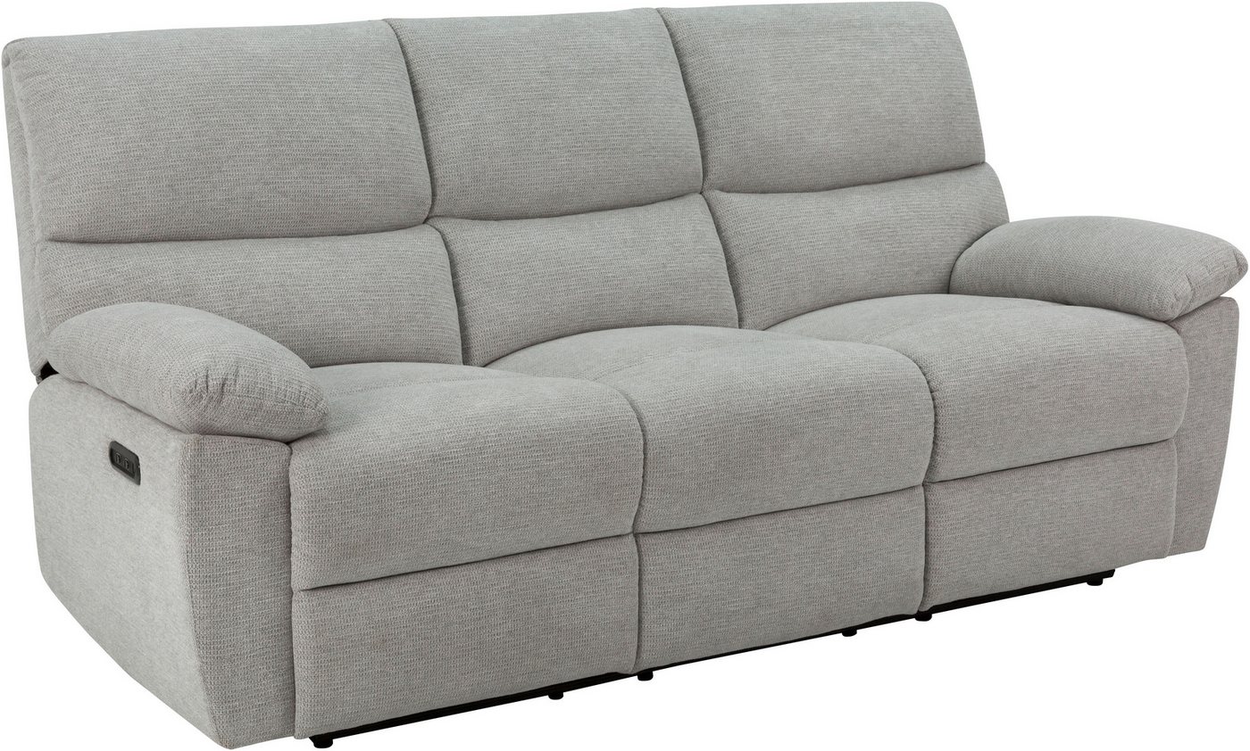 Home affaire 3-Sitzer LANNOY, manuelle o. elelektrische Relaxfunktion in 2 Sitzen, USB A/C, Liegefunktion (105°-150), Reclinersofa, Webstoff, Federkern – Bild 4 von 5