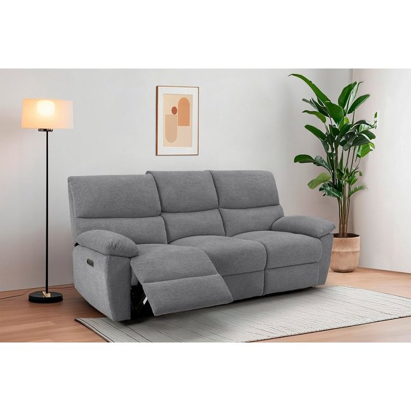 Home affaire 3-Sitzer LANNOY, manuelle o. elelektrische Relaxfunktion in 2 Sitzen, USB A/C, Liegefunktion (105°-150), Reclinersofa, Webstoff, Federkern