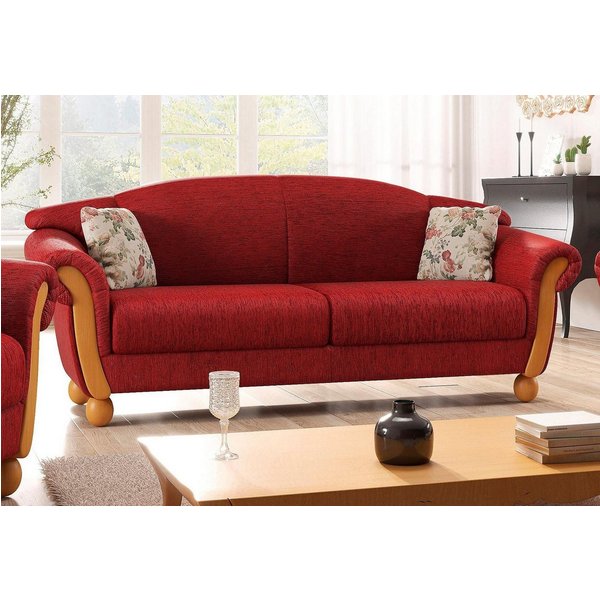 Home affaire 3-Sitzer Milano, bequemes Sofa mit geschwungenen Armlehnen, Landhaus-Stil