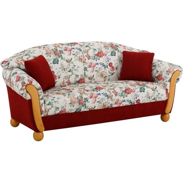 Home affaire 3-Sitzer Milano, bequemes Sofa mit geschwungenen Armlehnen, Landhaus-Stil