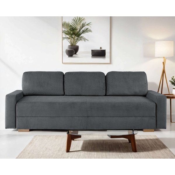 Home affaire 3-Sitzer SHERIDIAN Schlafsofa mit Bettkasten, in Feincord & Velvet, mit Wellenunterfederung, moderne Bezüge, B/H/T 225/94/80