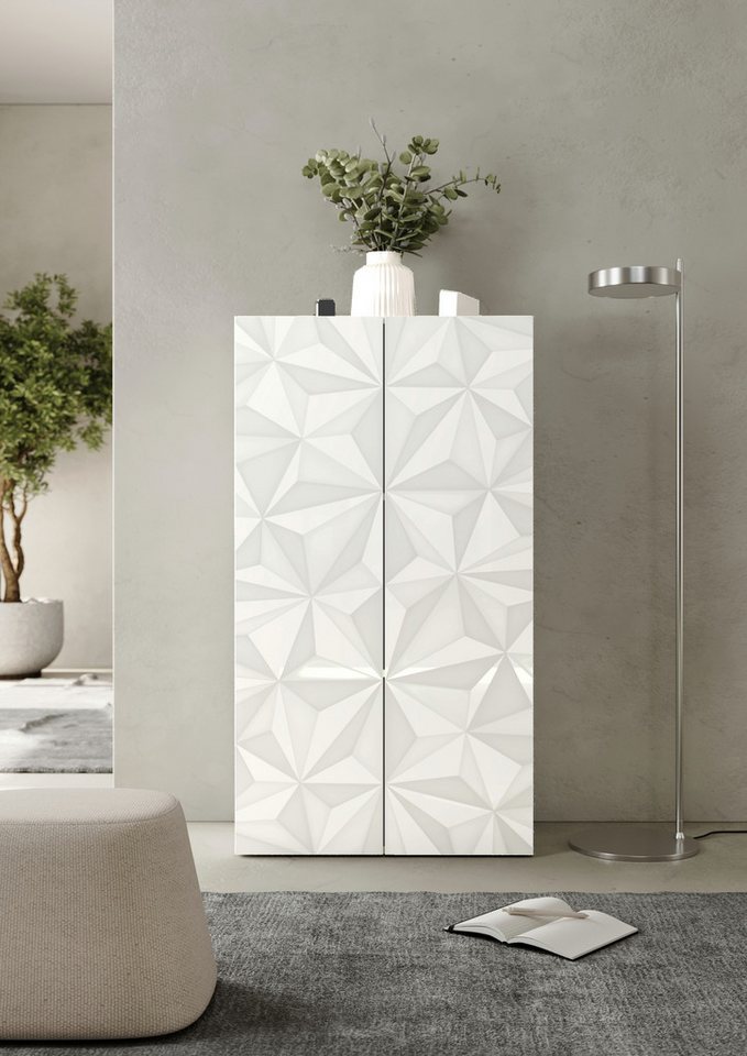 Home affaire Aktenschrank Prisma, Breite 63 cm, Höhe 114 cm, 2 Türen (2 Einlegeböden) Büroschrank, Mehrzweckschrank, Front mit Siebdruck – Bild 2 von 5