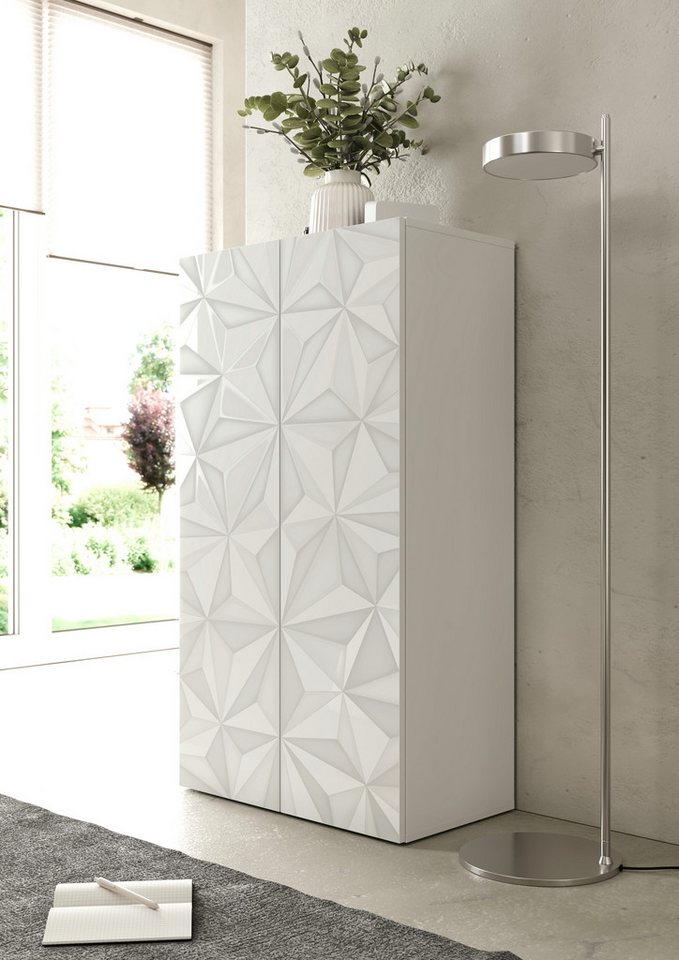 Home affaire Aktenschrank Prisma, Breite 63 cm, Höhe 114 cm, 2 Türen (2 Einlegeböden) Büroschrank, Mehrzweckschrank, Front mit Siebdruck – Bild 3 von 5