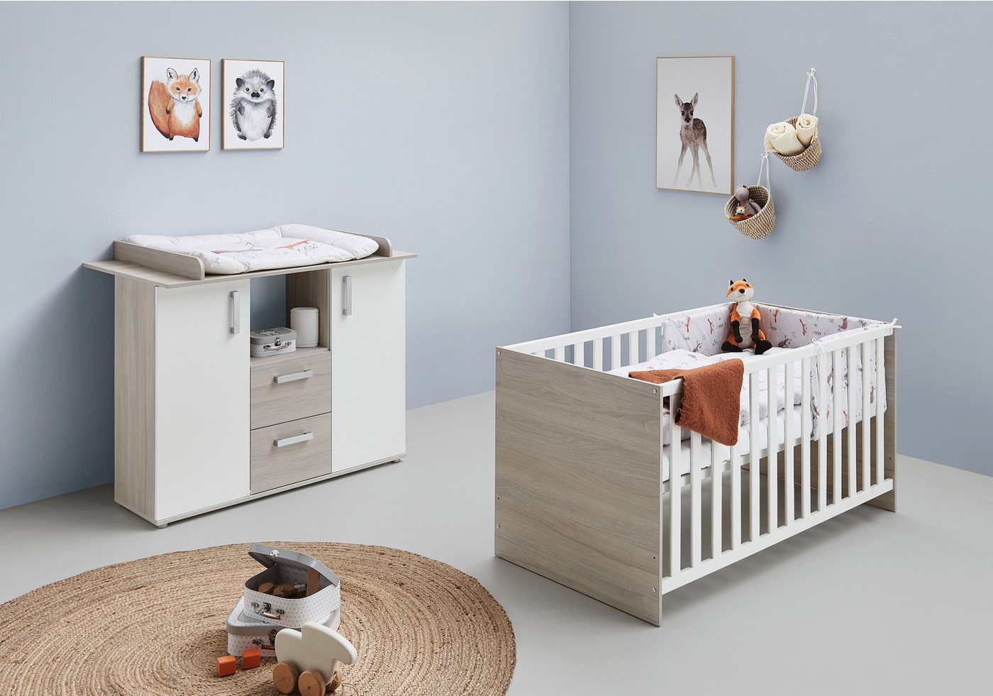 Home affaire Babymöbel-Set Geert, (Spar-Set, 2-tlg., Kinderbett, Wickelkommode), mit Kinderbett und Wickelkommode, Made in Germany – Bild 2 von 5