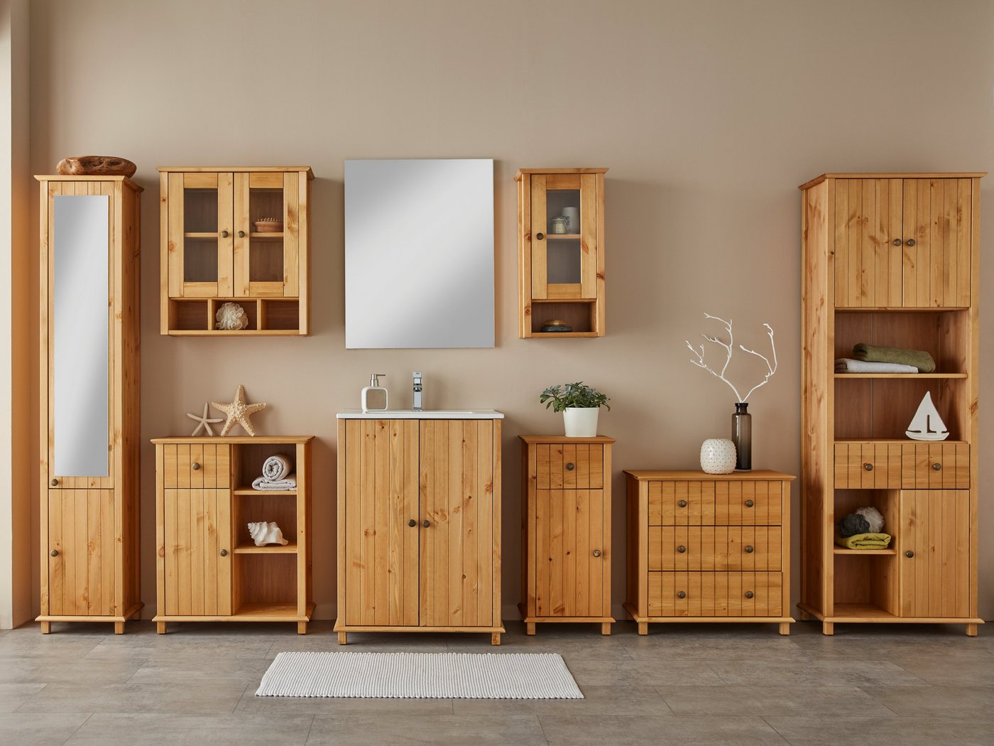 Home affaire Badkommode Vili, Badezimmerschrank, Unterschrank, Breite 60 cm, aus Massivholz – Bild 2 von 5