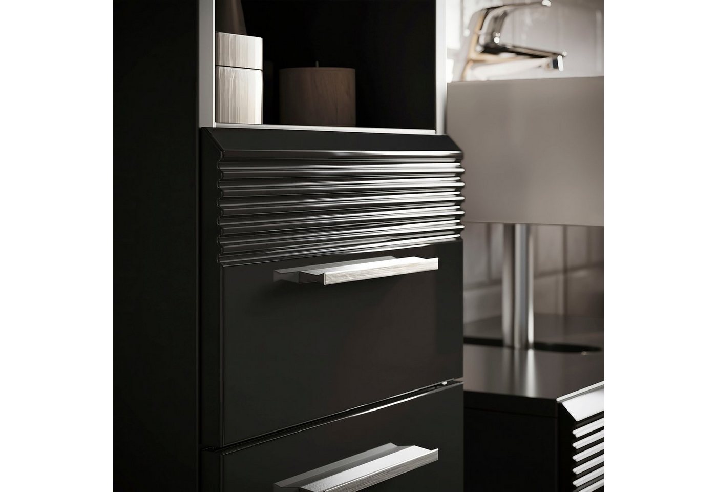 Home affaire Badmöbel-Set Malmö, 5 teilig, inklusive LED Beleuchtung, bestehend aus:, (Set, 5-St), Badmöbel, 5-tlg – Bild 4 von 5
