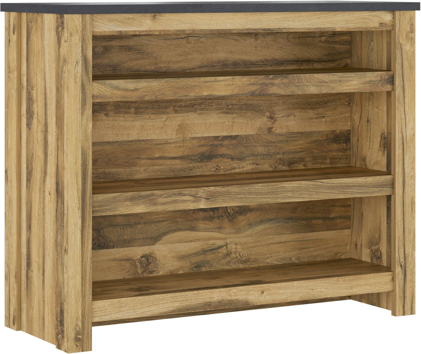 Home affaire Barschrank York, moderne Küchentheke im Industrialdesign mit Handtuchstange aus Metall, ausreichend Stauraum, 130 cm breit – Bild 4 von 5