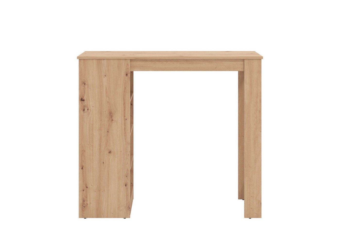 Home affaire Bartisch Valence, 120x50x150 cm, Küchentisch, Bartresen, Stehtisch, Bartheke, mit 4 Regalfächern, Eiche-Optik oder Weiß, Stilvoll und zeitloser – Bild 3 von 5