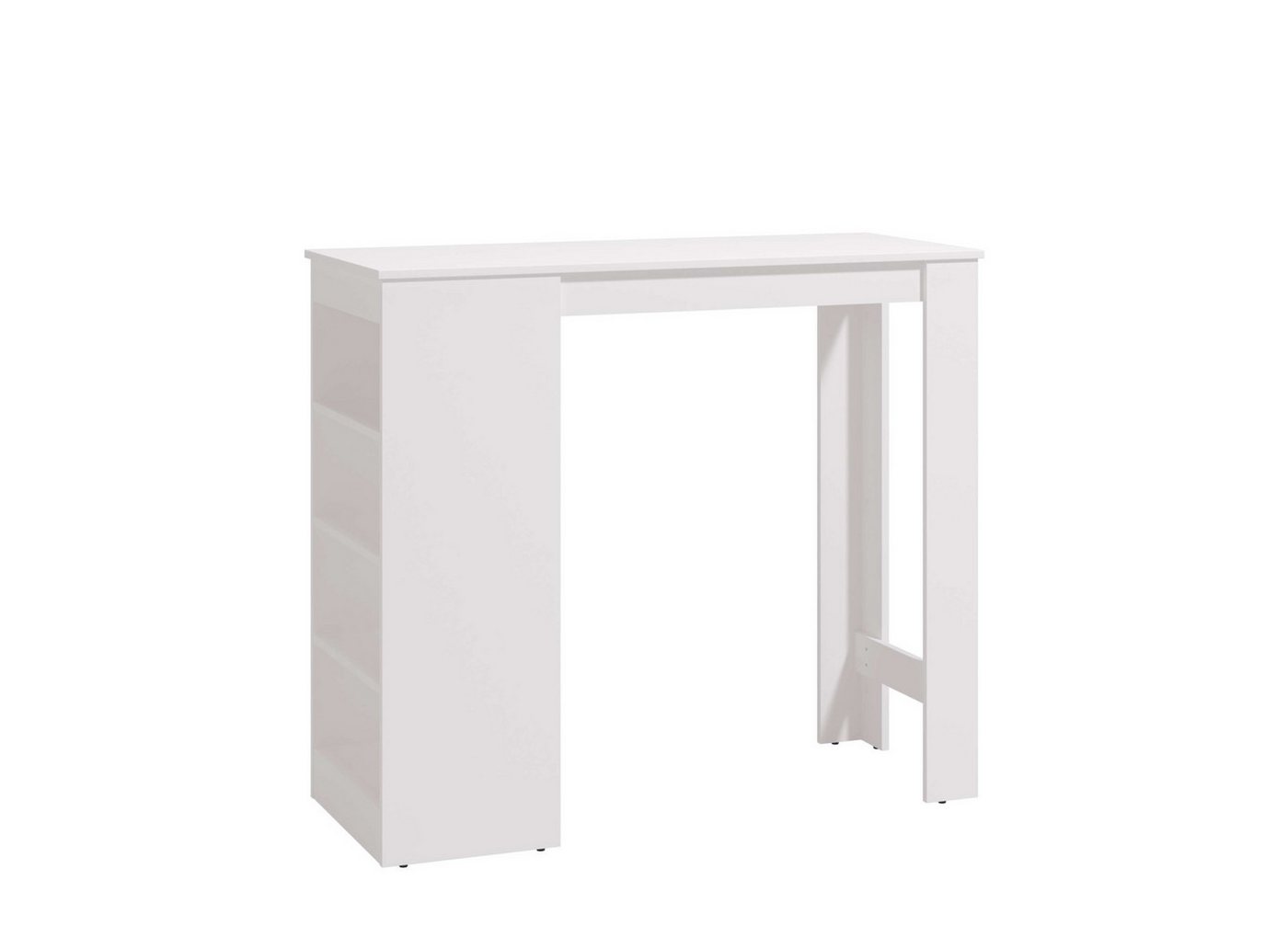 Home affaire Bartisch Valence, 120x50x150 cm, Küchentisch, Bartresen, Stehtisch, Bartheke, mit 4 Regalfächern, Eiche-Optik oder Weiß, Stilvoll und zeitloser – Bild 4 von 5