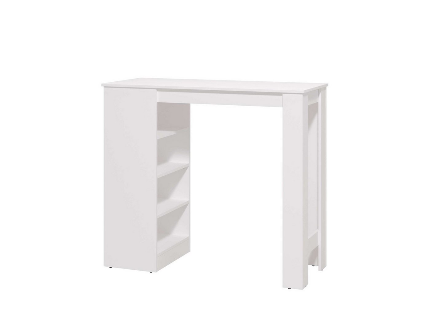 Home affaire Bartisch Valence, 120x50x150 cm, Küchentisch, Bartresen, Stehtisch, Bartheke, mit 4 Regalfächern, Eiche-Optik oder Weiß, Stilvoll und zeitloser – Bild 5 von 5