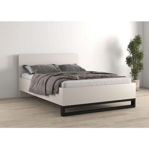 Home affaire Bettgestell Bronne, Topeseller, Industrial Design (In den Breiten 140cm, 160cm und 180cm), Stauraumbett in drei Breiten, stabil mit Kufen in Metall