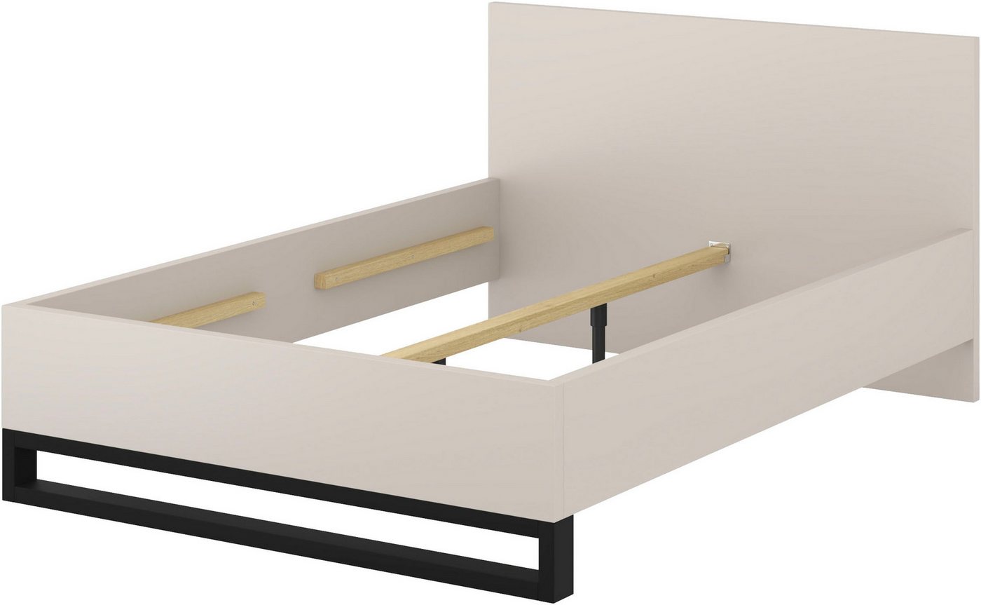 Home affaire Bettgestell Bronne, Topeseller, Industrial Design (In den Breiten 140cm, 160cm und 180cm), Stauraumbett in drei Breiten, stabil mit Kufen in Metall – Bild 4 von 5