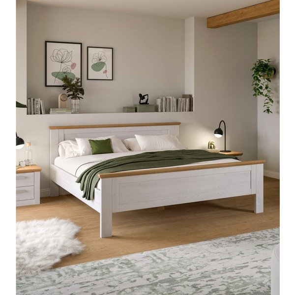 Home affaire Bettgestell COSENZA, Breite 189cm, im Landhausstil (für Matratzen 180x200 cm, ohne Lattenrost), Bett, Kastenbett, Schlafzimmer, Schlafen
