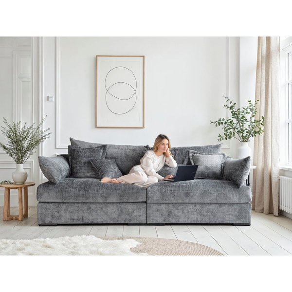 Home affaire Big-Sofa Casa XL, B: 190 cm, 4 Zierkissen, Mega-Sofa, in Cord oder Chenille-Struktur, Federkern