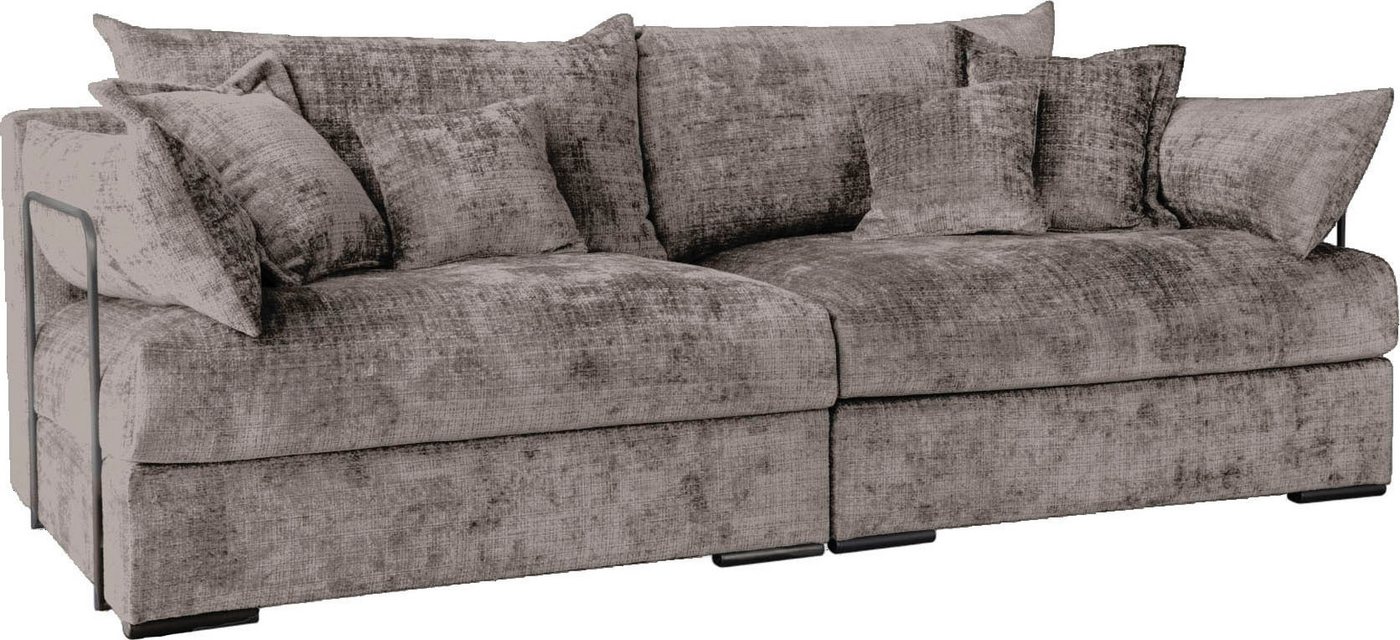 Home affaire Big-Sofa Casa XL, B: 190 cm, 4 Zierkissen, Mega-Sofa, in Cord oder Chenille-Struktur, Federkern – Bild 2 von 5