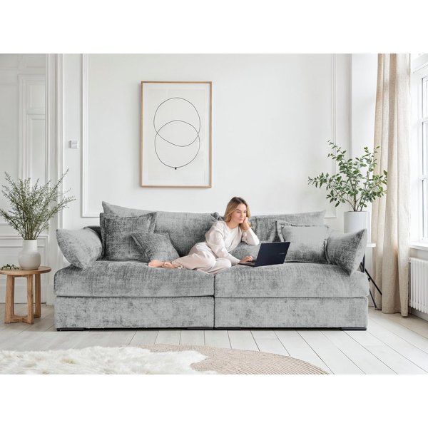 Home affaire Big-Sofa Casa XXL, B: 247 cm, 4 Zierkissen, Mega-Sofa, in Cord oder Chenille-Struktur, Federkern