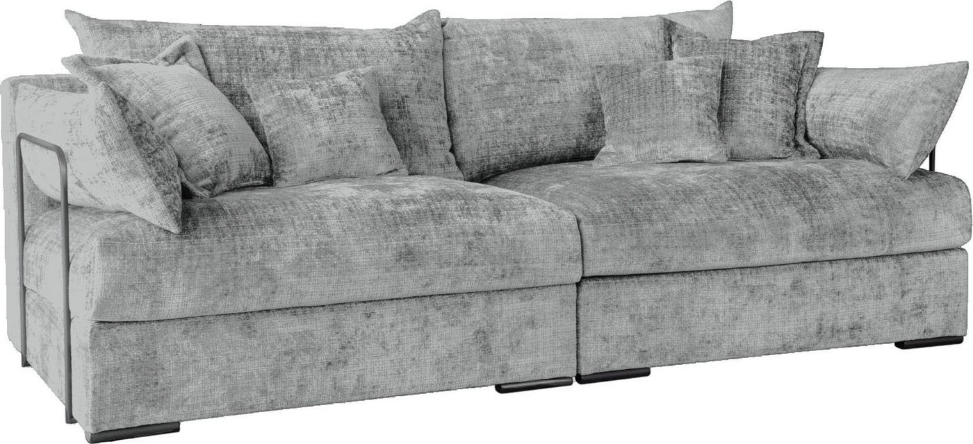 Home affaire Big-Sofa Casa XXL, B: 247 cm, 4 Zierkissen, Mega-Sofa, in Cord oder Chenille-Struktur, Federkern – Bild 2 von 5