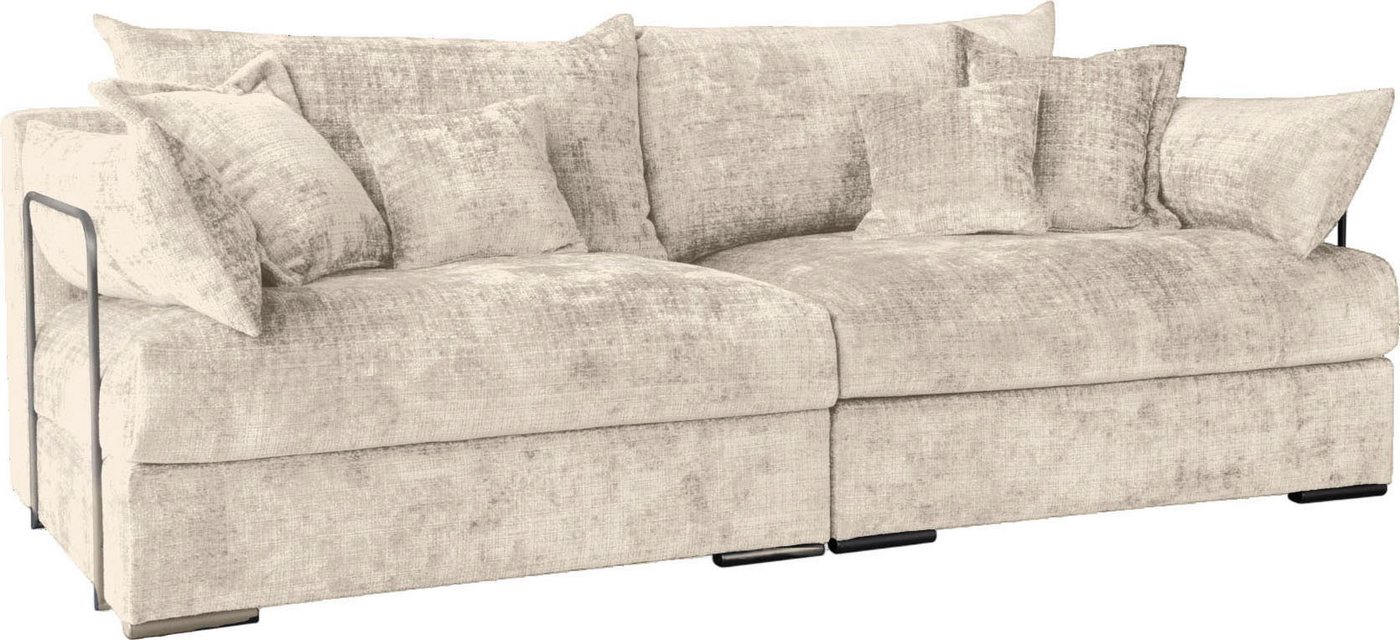 Home affaire Big-Sofa Casa XXL, B: 247 cm, 4 Zierkissen, Mega-Sofa, in Cord oder Chenille-Struktur, Federkern – Bild 2 von 5