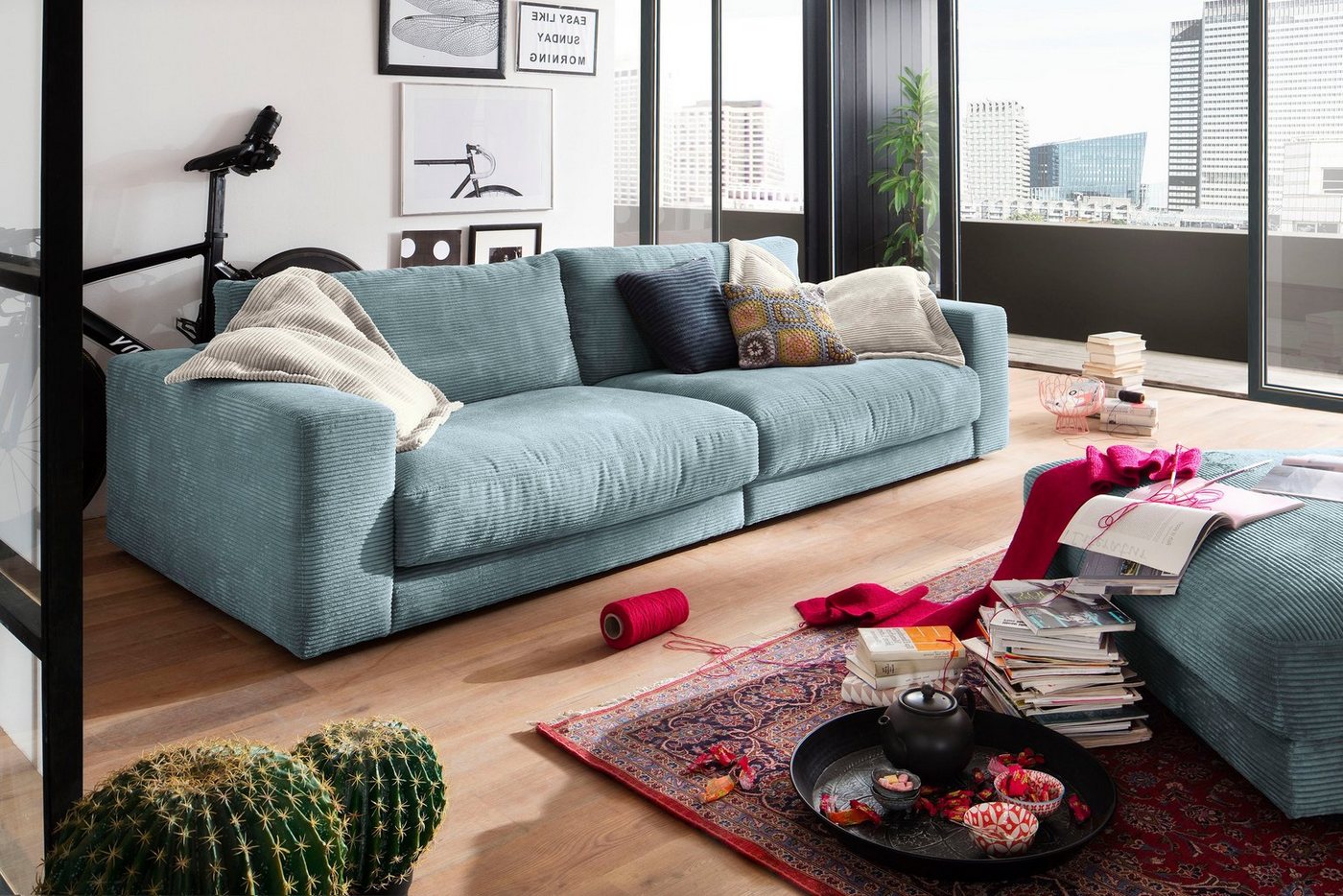 Home affaire Big-Sofa Enisa, bequeme, legere Polsterung B/T/H: 290/127/85 cm, Mega Sofa, Zeitloses und stylisches Loungemöbel, in Fein- und Breitcord – Bild 2 von 5
