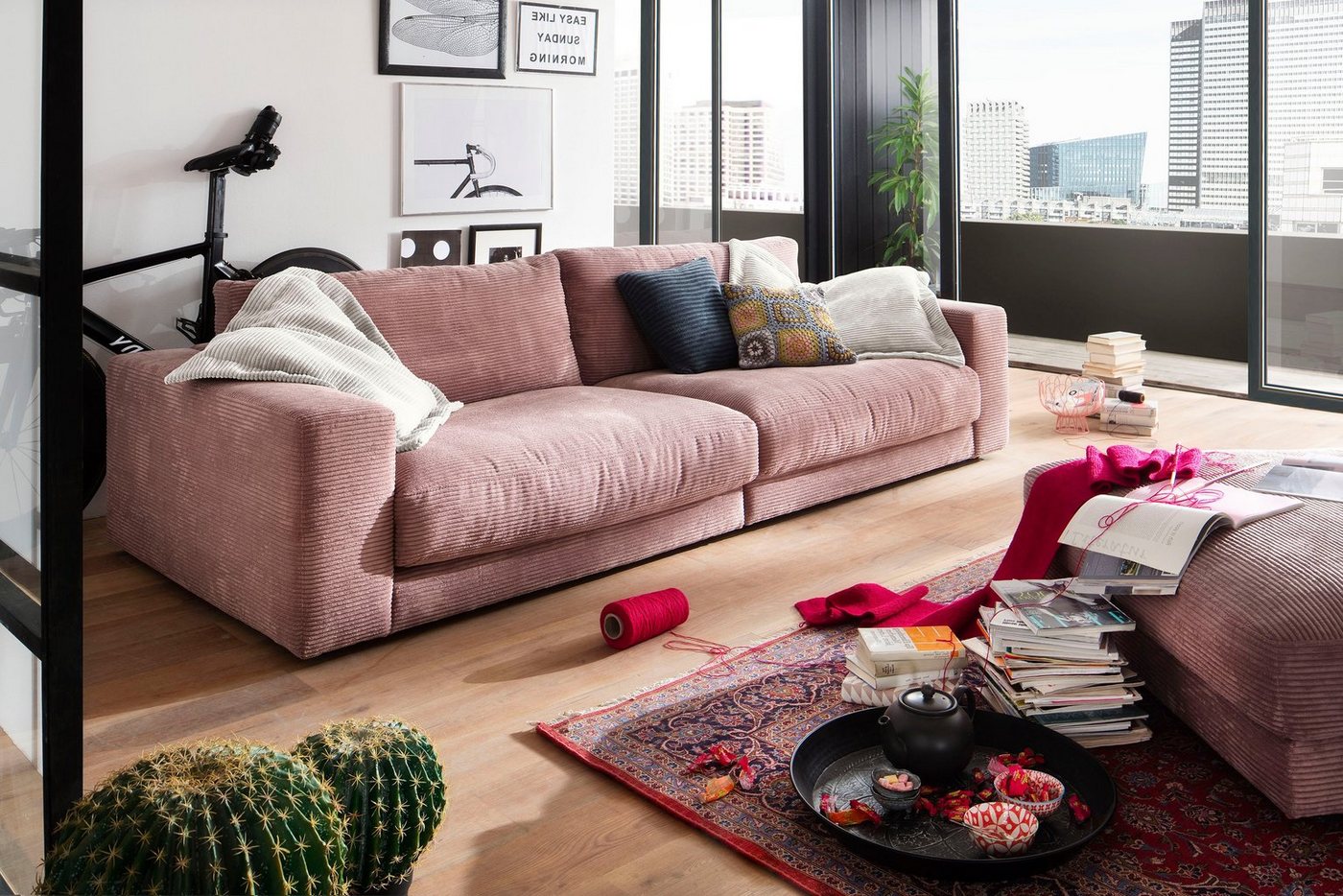 Home affaire Big-Sofa Enisa, bequeme, legere Polsterung B/T/H: 290/127/85 cm, Mega Sofa, Zeitloses und stylisches Loungemöbel, in Fein- und Breitcord – Bild 2 von 5