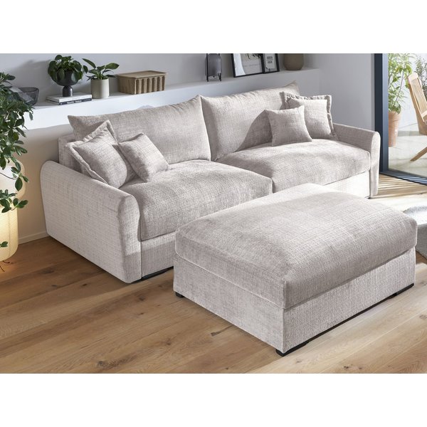 Home affaire Big-Sofa Finca XL, B: 190 cm, 4 Zierkissen, Mega-Sofa, in Cord oder Chenille-Struktur, Federkern