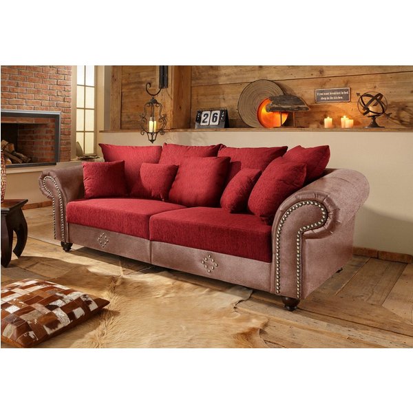 Home affaire Big-Sofa King George Mega Sofa, viel Platz, Federkern, Ziernägel