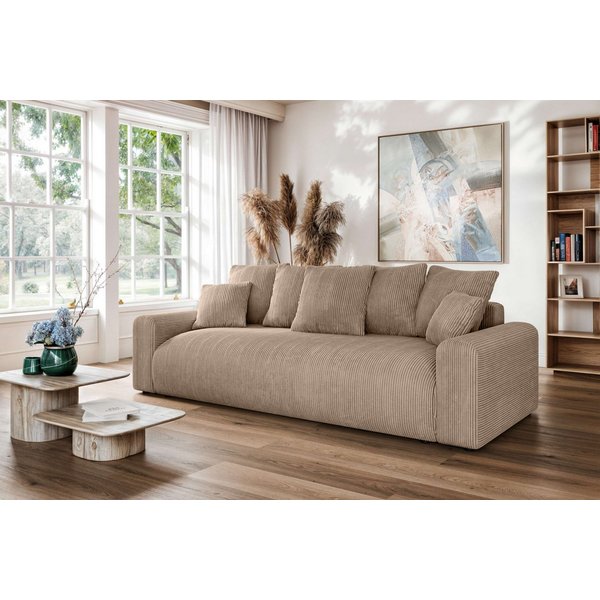 Home affaire Big-Sofa LAKESIDE klein 3-Sitzer Schlafsofa mit Bettkasten, Breite 238 cm, Liegefläche 149x195 cm, hoher Sitzkomfort, Maße B/T/H: 238/98/85cm