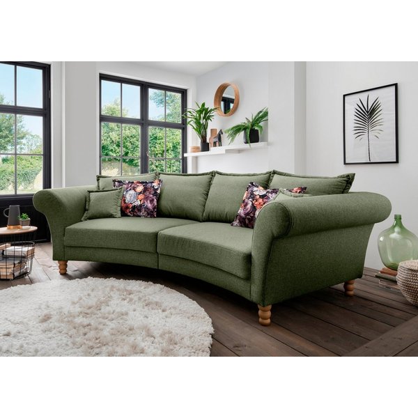 Home affaire Big-Sofa Tassilo geschwungene Formensprache, bequem, Mega Sofa, Breite 350cm, Retro romantisches Solitär Mega Sofa