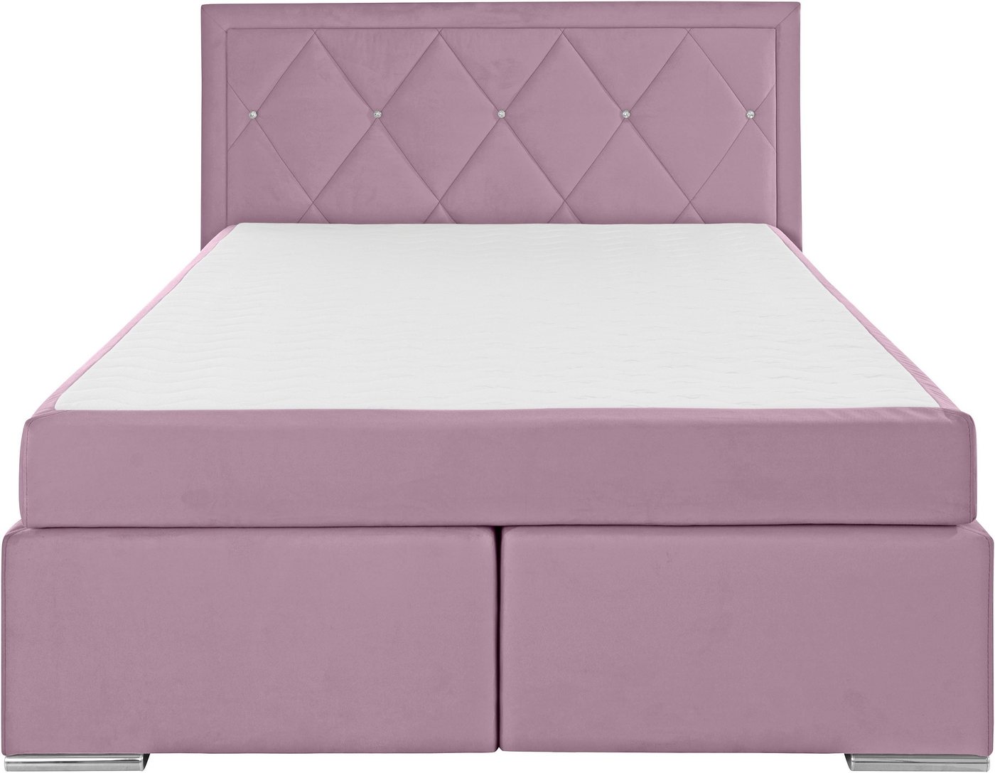 Home affaire Boxbett ALFIE, Polsterbett wahlweise mit Bettkasten, Samtvelours-Bezug (mit PUR-Schaumtopper (H2), Kaltschaumtopper (H3) oder Viscotopper (H4), mit – Bild 4 von 5